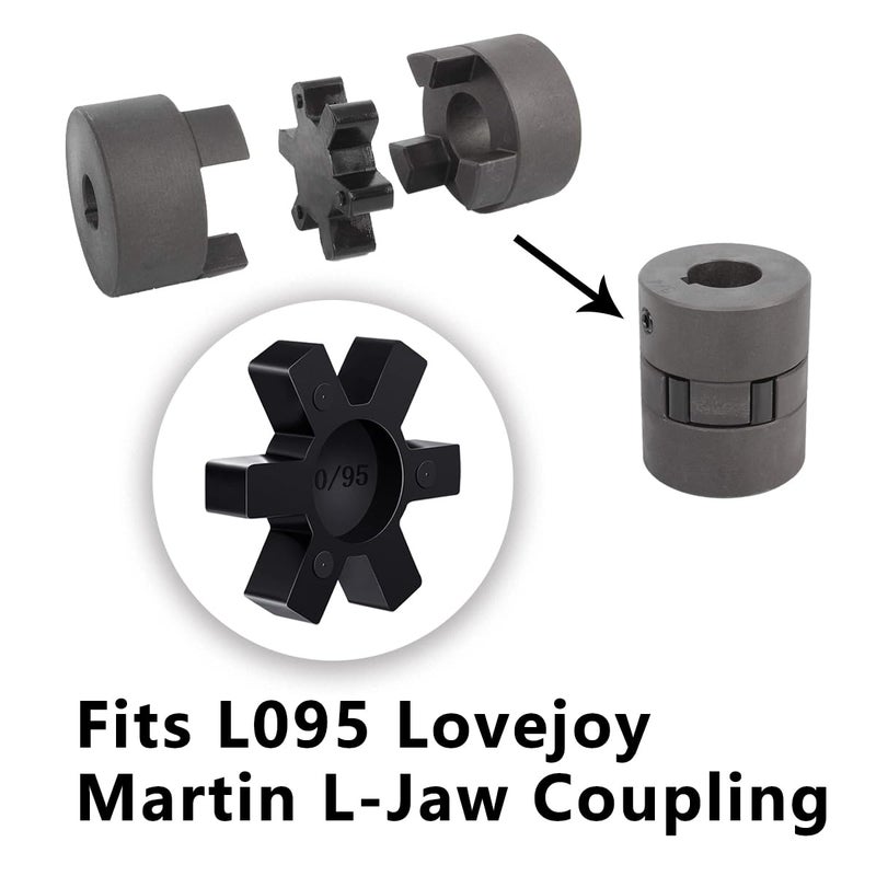 YXCCSE Flexible NBR Rubber Spider Insert Solid Spider Center Insert, Rubber Spider Insert Spider Center Insert for L Jaw Coupling L-Jaw Coupler (5Pcs L095) - Image 5
